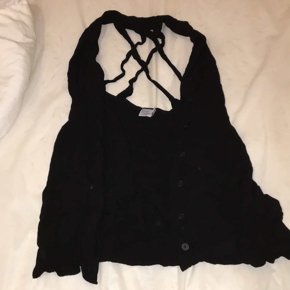 Black button up vest
